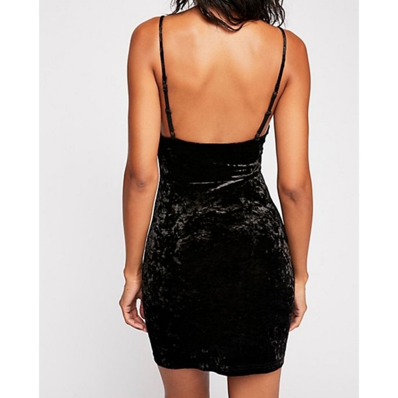 FREE PEOPLE Black Velvet Front Twist Slip Dress - Picture 3 of 8